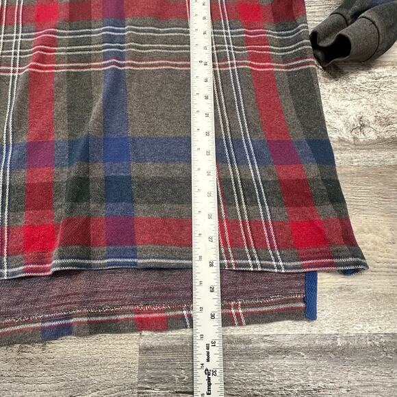 Vintage 90s Chaps Ralph Lauren Gray Tartan Plaid Mens Medium Long Sleeve‎ Polo - Picture 6 of 7